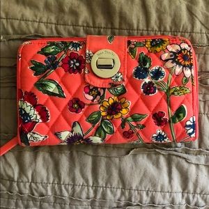 Vera Bradley Coral Floral turnlock wallet